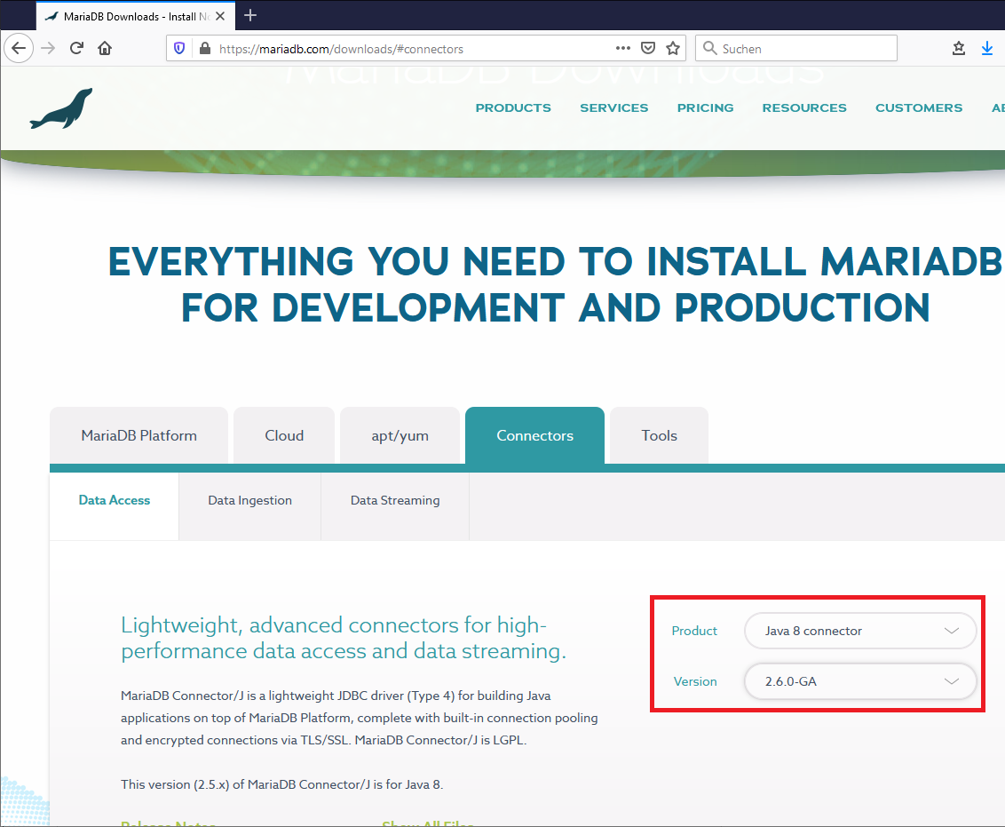 Download MariaDB Connector