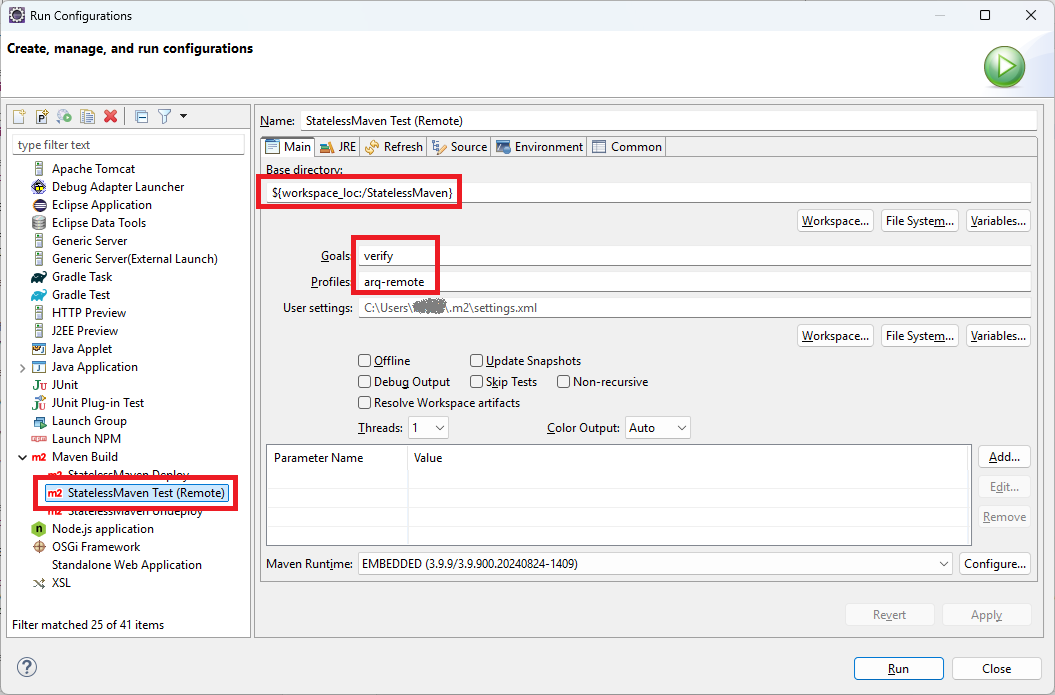 Maven configuration (remote server)