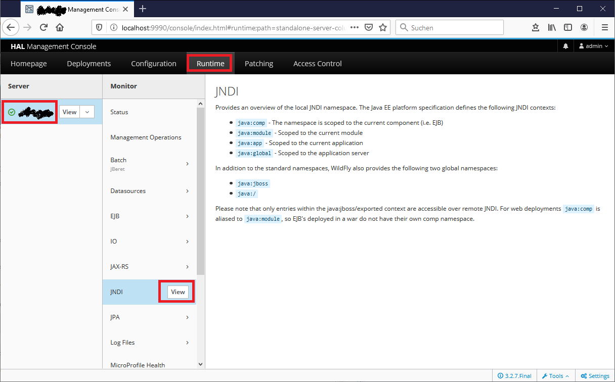 JNDIView in Webconsole