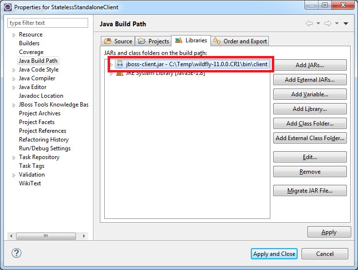 jboss-client.jar im Build Path (2)