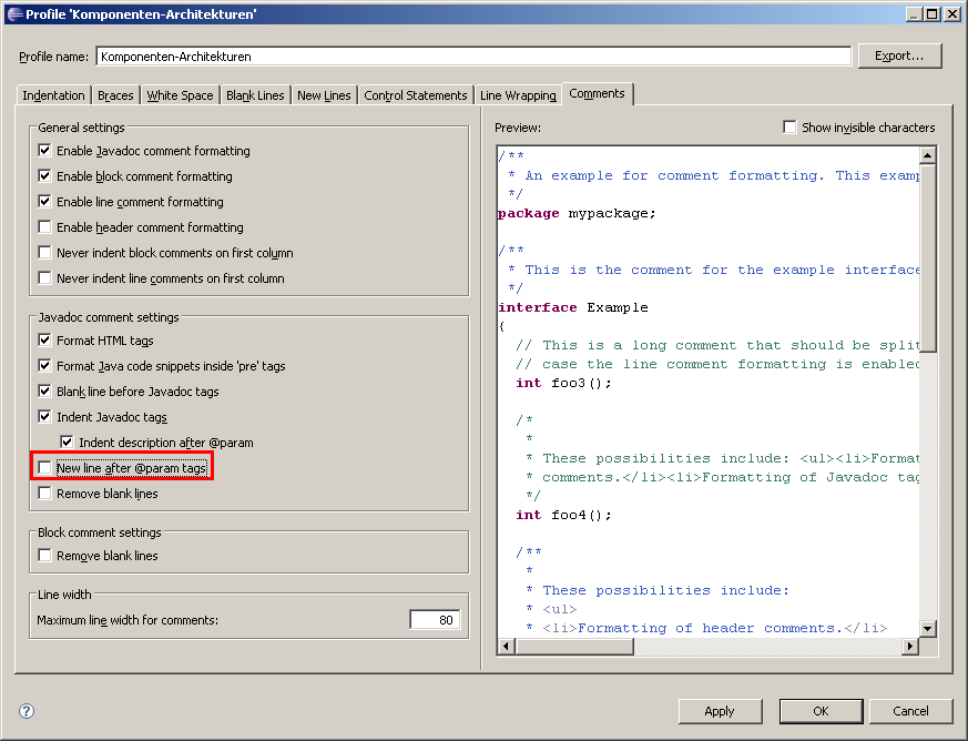 Javadoc-Formatter